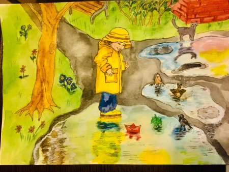 Лужа рисунок