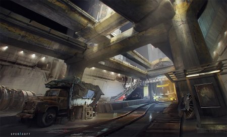 Подземный город киберпанк