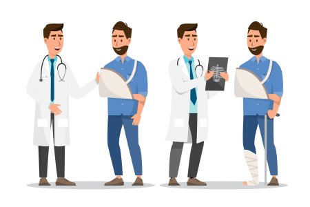 Врач и пациент вектор