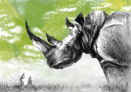 Носорог рисунок