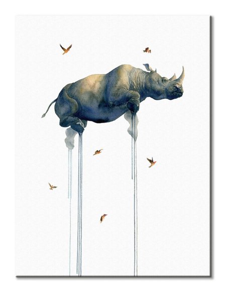 Носорог акварелью