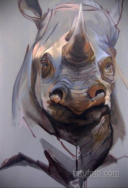 Носорог живопись