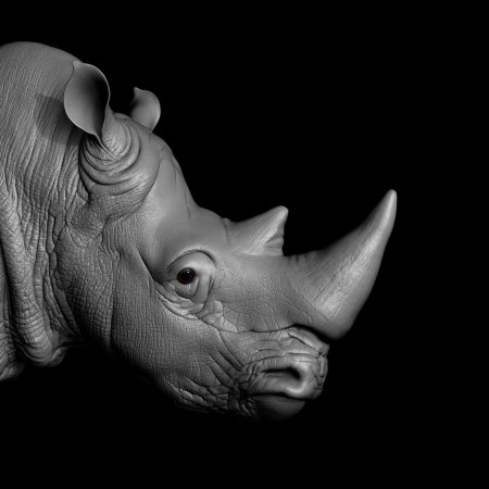 Носорог черно белый
