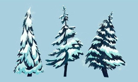 Елка в снегу вектор