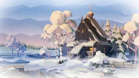 Стилизованные зимние пейзажи