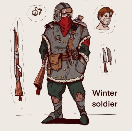 Дизельпанк арт солдат