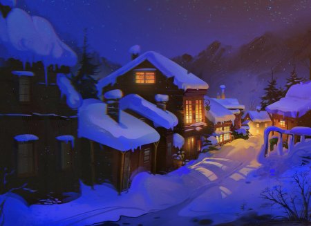 Заснеженный сказочный домик