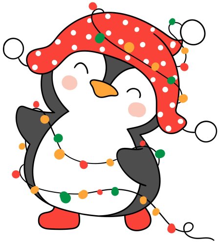 Пингвины новогодняя гирлянда