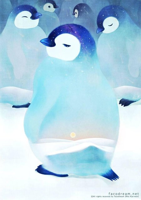 Милые пингвины арт