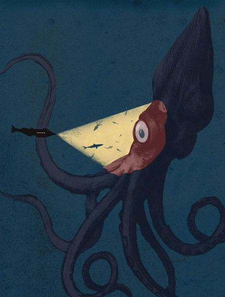 Гигантский осьминог кракен наутилус