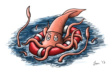 Кальмар мультяшный