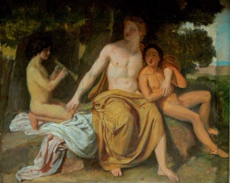 Аполлон гиацинт и кипарис занимающиеся музыкой пением