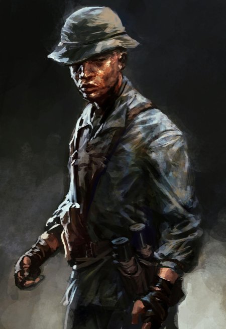 Раненый солдат арт