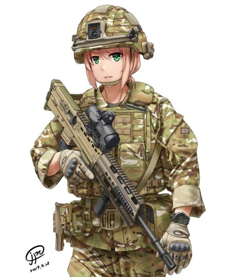 Аниме девушка военная