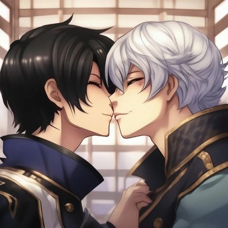Аниме парни поцелуй