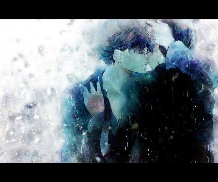 Аниме парень дождь