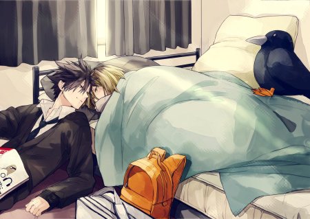 Куро и кенма спят