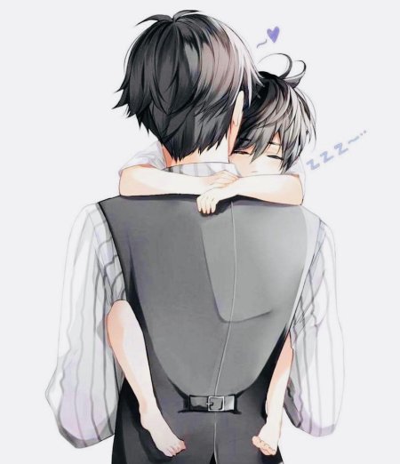 Парень с ребенком арт