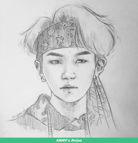 Портрет юнги из бтс карандашом