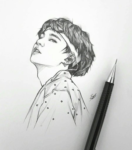 Скетчи бтс тэхен