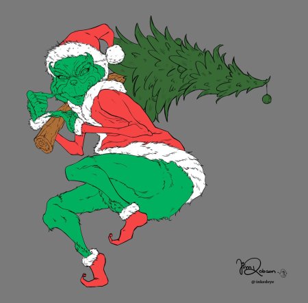 Гринч рисунок на новый год