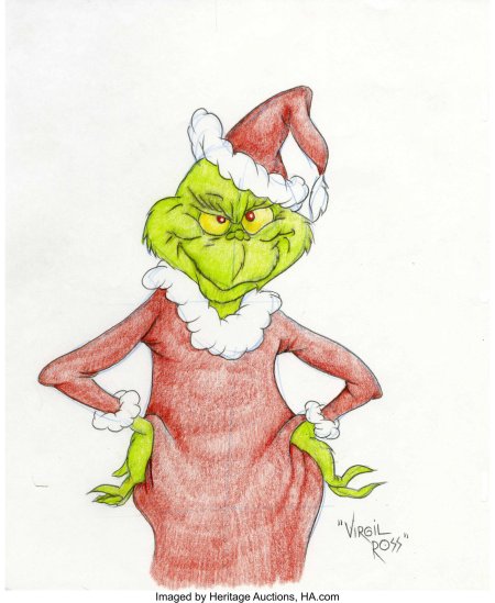 Рисунок гринча для срисовки