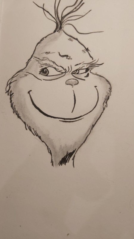 Гринч рисунок для срисовки