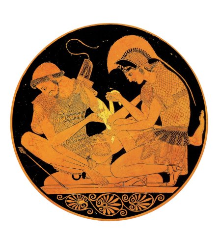 Ахиллес перевязывает патрокла.