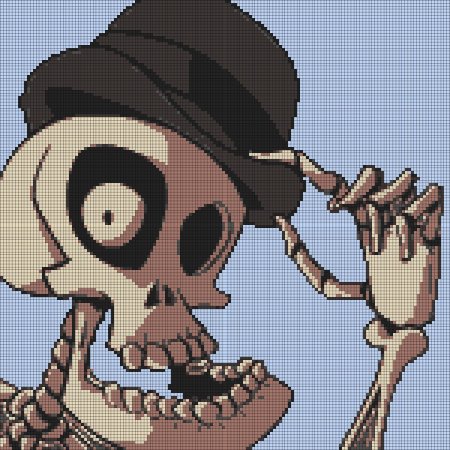 Пиксель арт череп