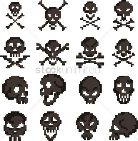 Пиксельные черепа