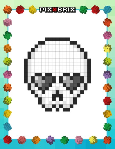 Рисунки по клеткам череп