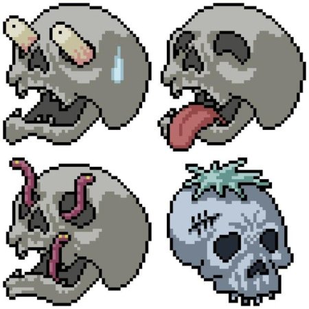 Пиксельный череп