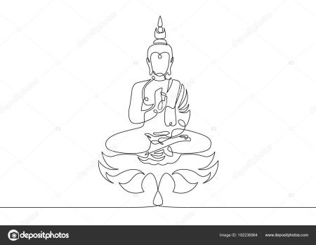 Будда шакьямуни черно-белый