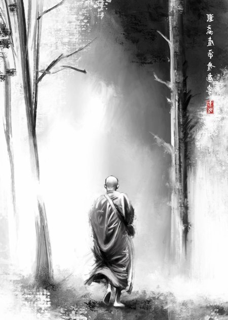 Дзенский монах арт