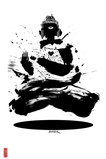 Тату медитирующий будда