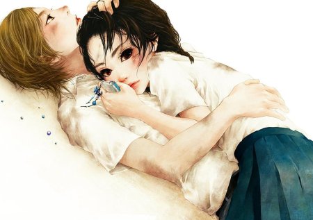 Блондин и брюнетка аниме