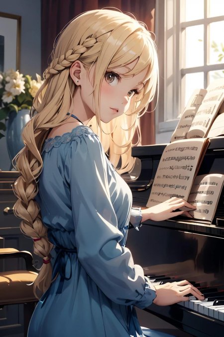 Аниме девушка блондинка