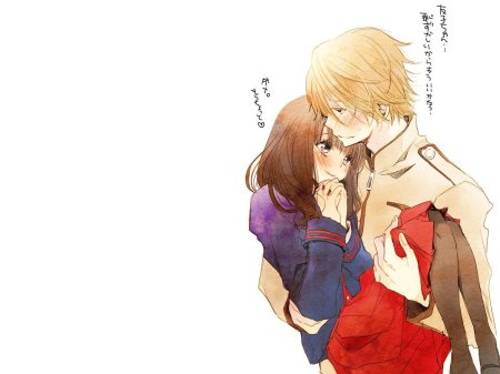 Блондин и брюнетка аниме