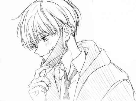 Рисунки карандашом аниме парни