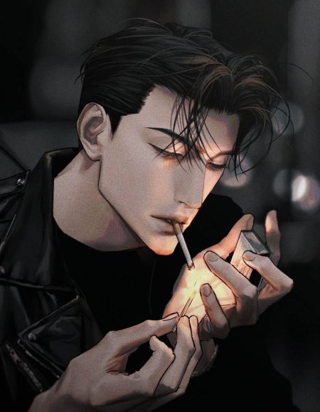 Аниме парень с сигаретой