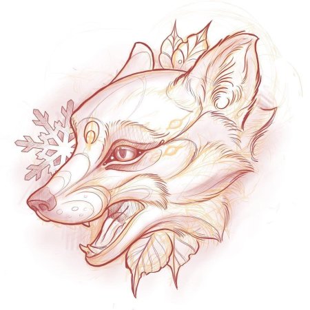 Лис кицунэ тату