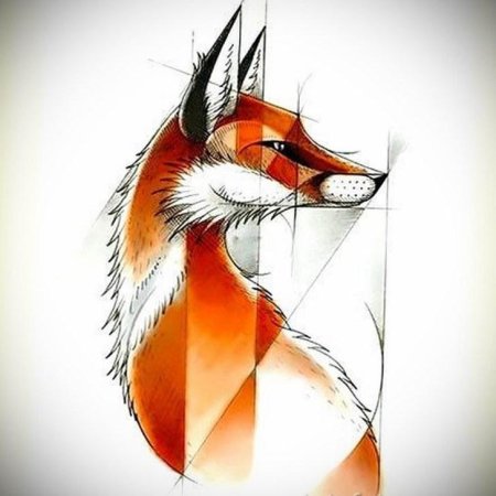 Лиса геометрический рисунок