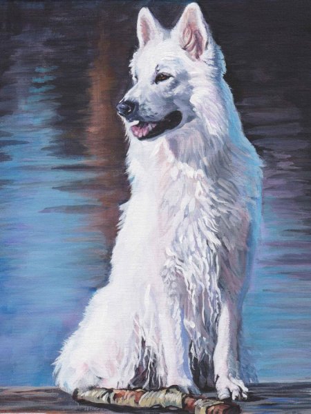 Белая овчарка арт