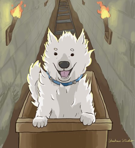 Собака из майнкрафта арт