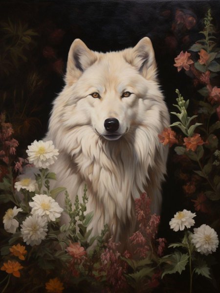 Волк живопись