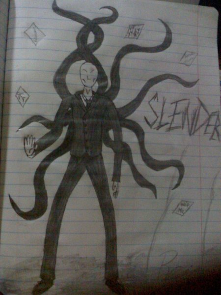 Крипипаста слендермен нарисованный