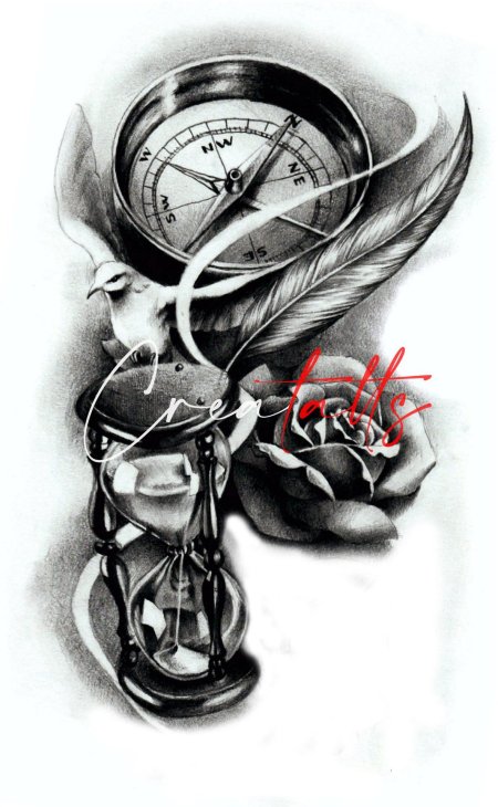 Тату песочные часы