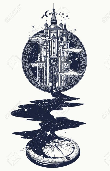 Тату средневековый замок