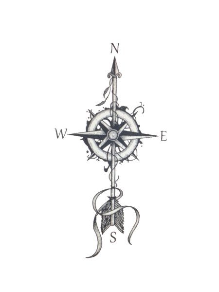 Компас тату эскиз