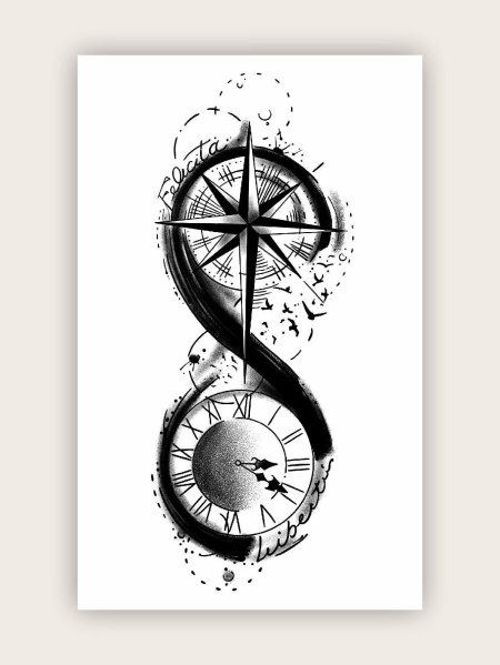 Тату компас эскиз